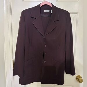 Ann Taylor Burgundy Blazer & Skirt 2-piece Set